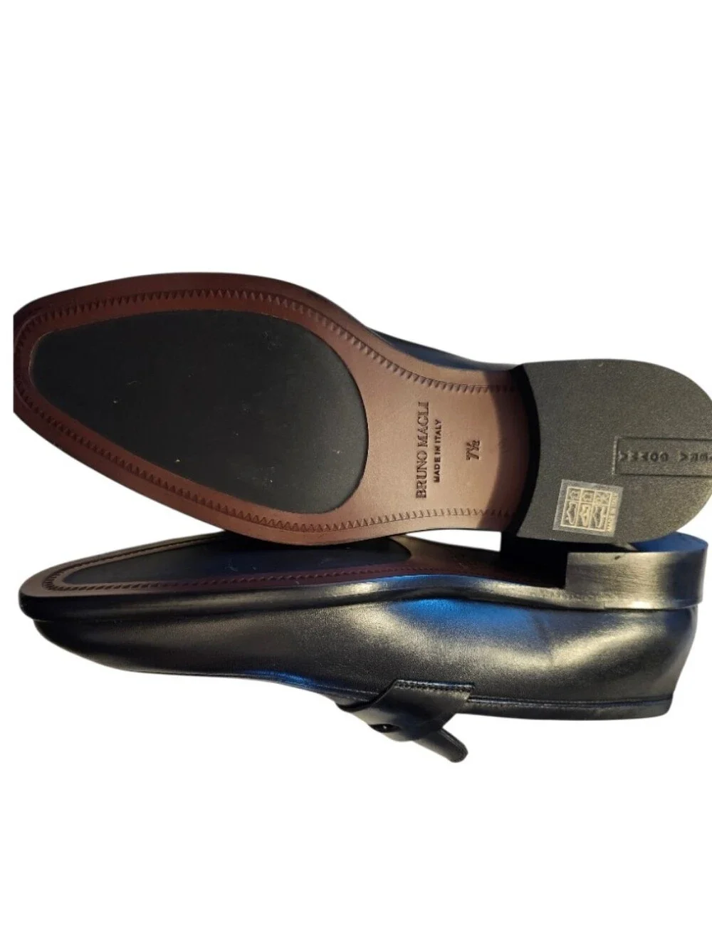 New Bruno Magli Preston Black Leather Penny Slip-On Loafers * Miss-Sized
